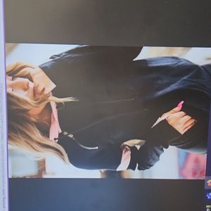 Pink and black double hoodie